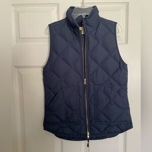 J. Crew Navy Blue Quilted Down Vest XXS